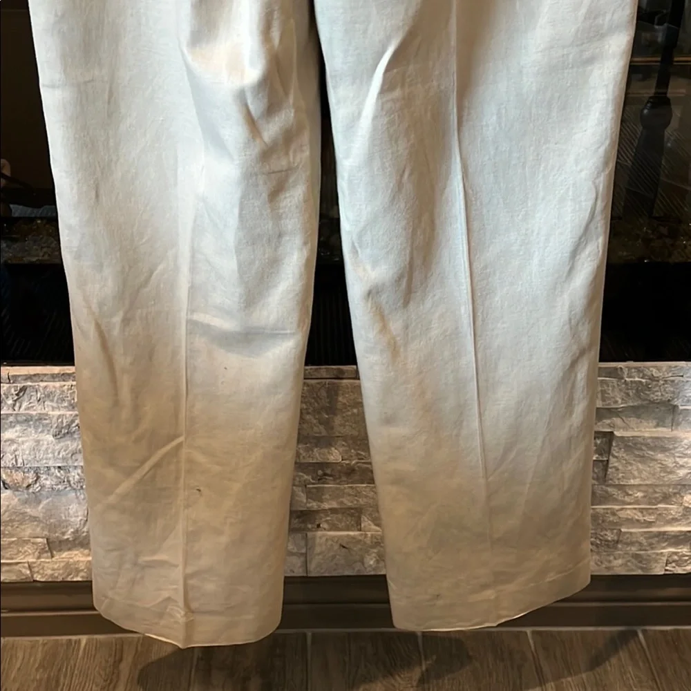 Banana Republic women's Light Tan linen blend straight leg pants size 10